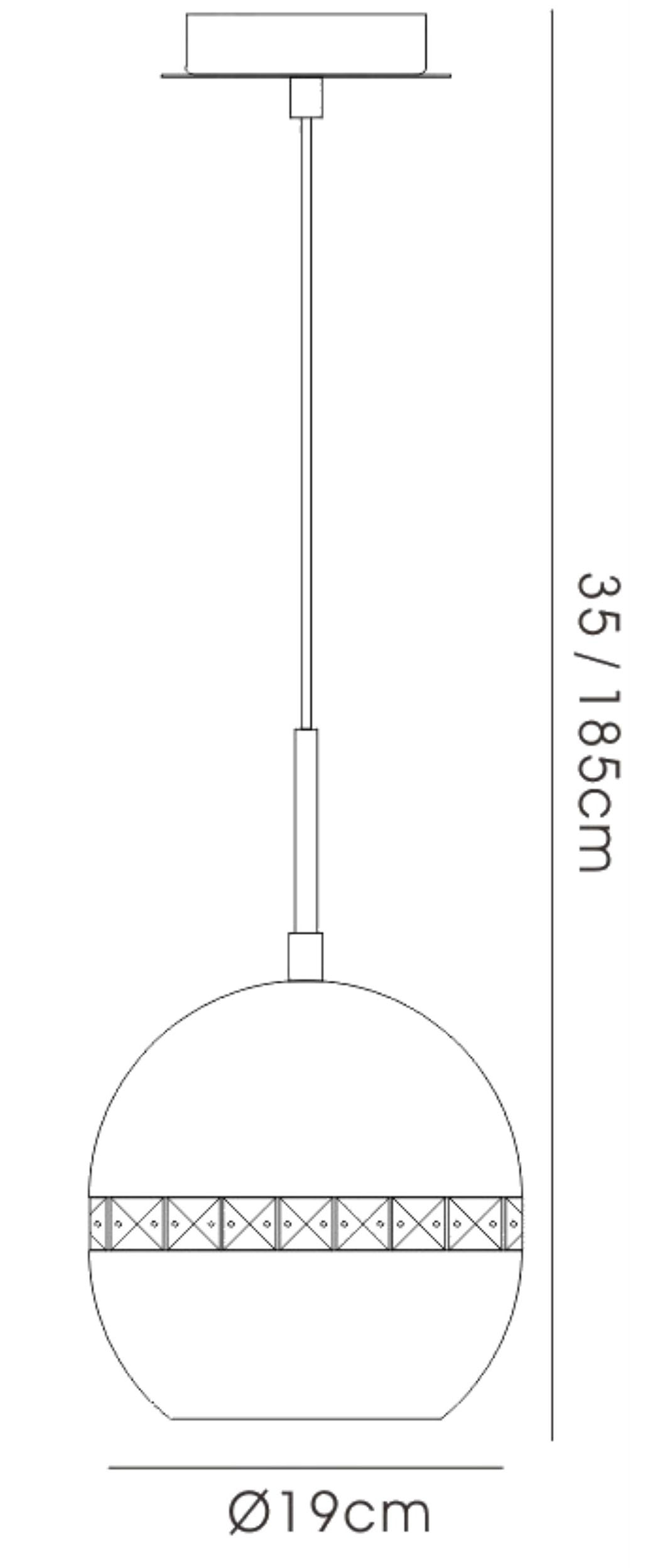 IL31612  Andrea Crystal Pendant 1 Light Satin Nickel